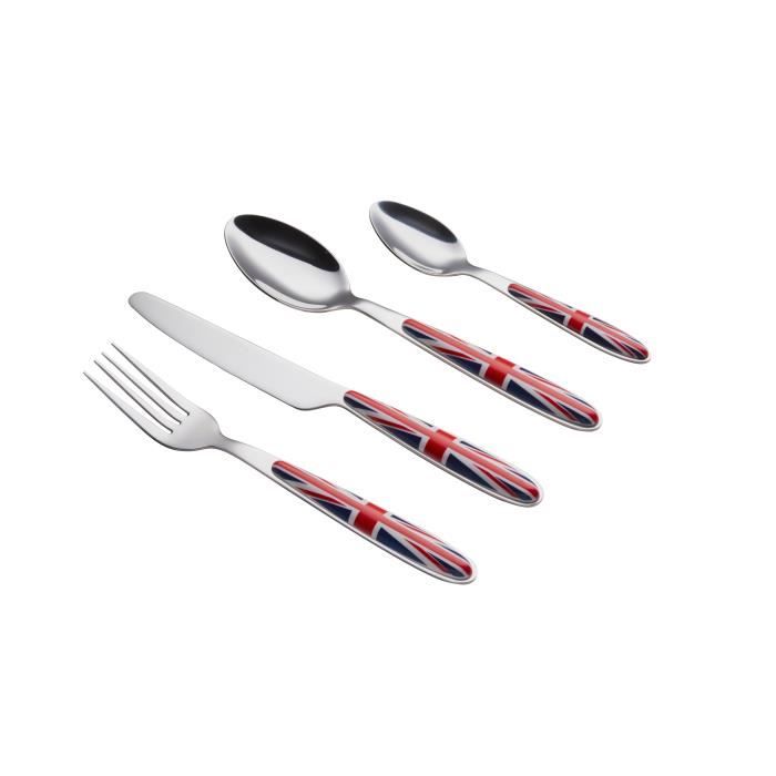 Couverts - EXZACT - EX07 - 24 pièces - Acier inoxydable - Poignées colorées