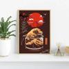 Die große Welle von Kaffee Leinwandmalerei Druck Kaffeeliebhaber Poster Japanische Kunst Kanagawa Wand für Wohnzimmer Heimdekor Geschenk