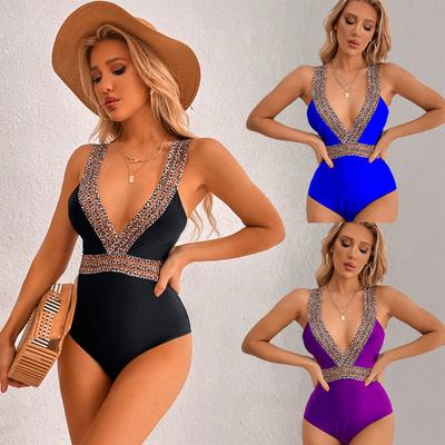 2023 Costume de baie sexy din dantelă cu îmbinare pentru femei Costum de baie dintr-o bucată pentru femei fără spate Costume de baie de vară Îmbrăcăminte de plajă Swim Lady Monokini