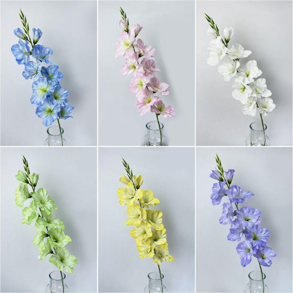 Silk Simulation Gladiola Flower 80cm Silk Fake Bloom New Artificial Flower  Party Decor