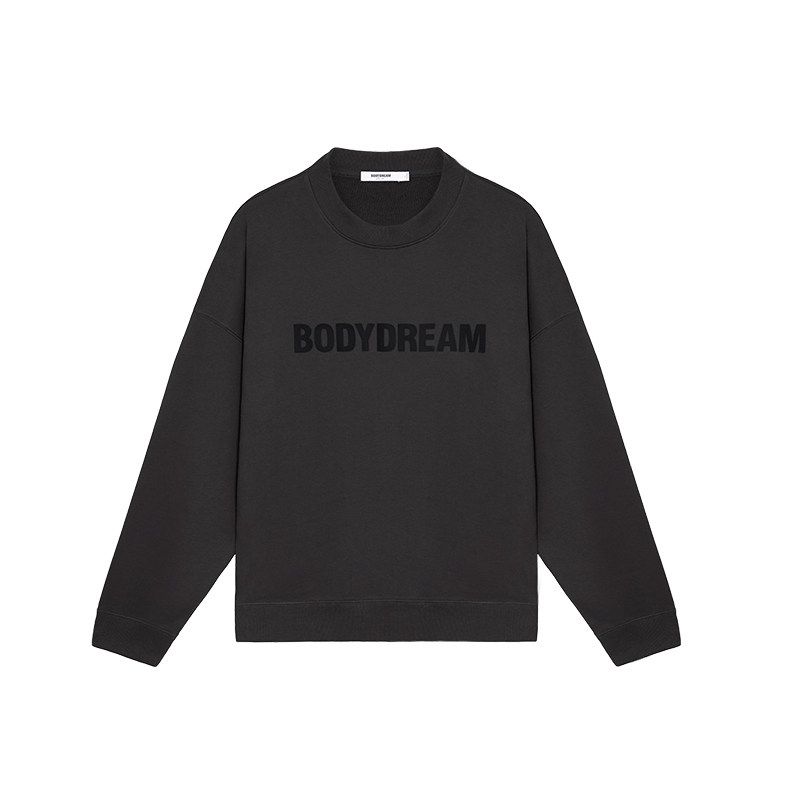 

Bodydream Fleece Sweatshirt Men s Winter Top Couple s Outfit Round Neck Printed Base Shirt Trendy Pullover Charcoal Gray XL(85-100kg)