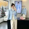 Light and short cotton-padded clothes for women's winter new slim-fitting and thin stand-up collar warm jacket pink, blue, green, red.