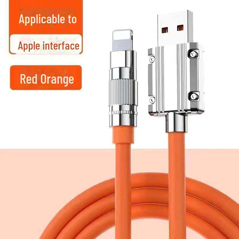 

120 Вт сверхбыстрая зарядка Flash Charging Geek Data Cable для Android Apple Huawei TYPE-C Bold 6A 1M, Straight Apple port
