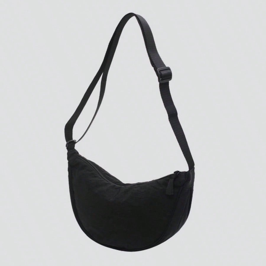 Sac bandoulière léger en nylon pour femme, Sac à bandoulière décontracté polyvalent pour étudiant, Sac à bandoulière unique pour voyage en extérieur Black multicolore