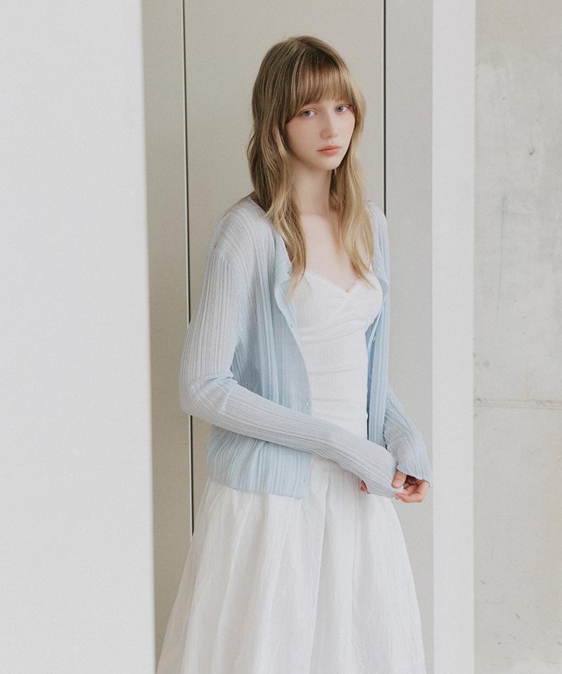 LEFTSEOUL All Day Linen Blend Cardigan [Sky Blue]