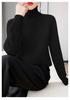 Women's High Collar Solid Color Loose Slimming Knit Pullover – 100% Pure Wool Base Layer Top for Autumn and Winter