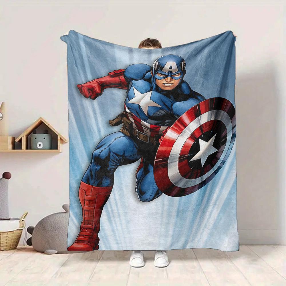 1 pezzo Captain America, Coperta Scudo Leggera in Flanella per Divano, Letto, Viaggio, Campeggio, Soggiorno, Ufficio, Divano, Sedia e Letto