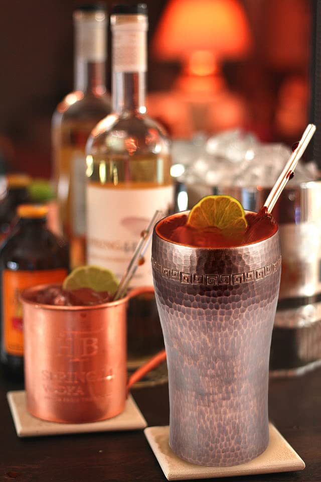 YINOX Pure Copper Beer Mug, Pure Copper Coffee Cup, Pure Copper Water Cup, Thick Copper Cup (Retro)