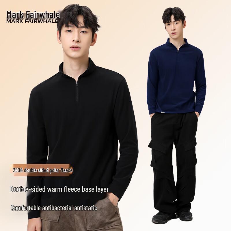 Mark Huafei Men's Warm Fleece Long Sleeve T-Shirt