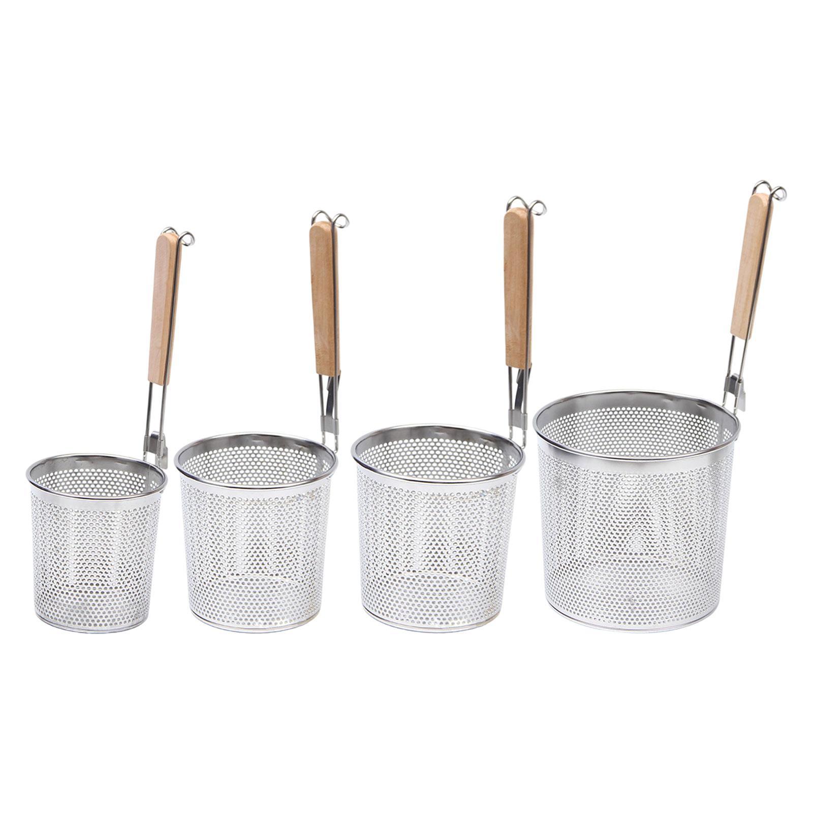 

Дуршлаг для пасты Дуршлаг для лапши Скиммер Кухонный сетчатый дуршлаг с деревянной ручкой для слива лапши, картофельных чипсов 14cm