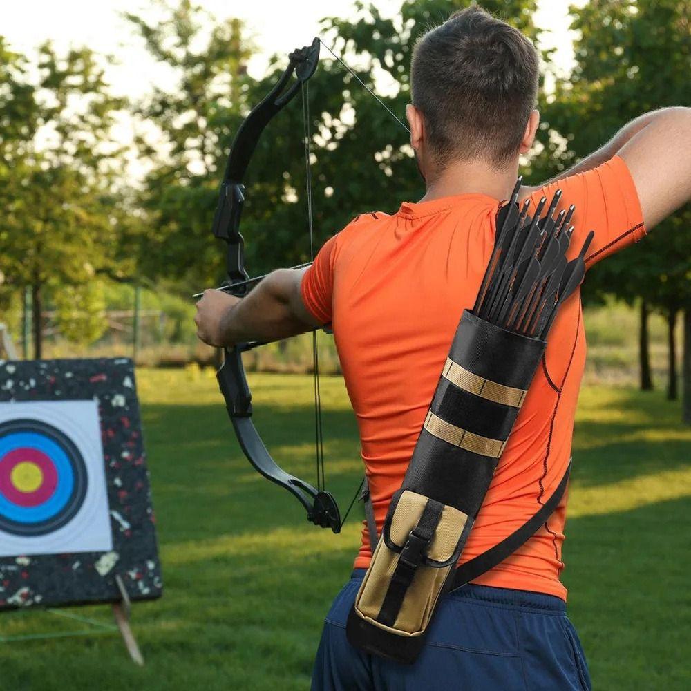 Adjustable Strap Archery  Quiver Round Tube Arrow Bag  Outdoor  Hunting Accessories