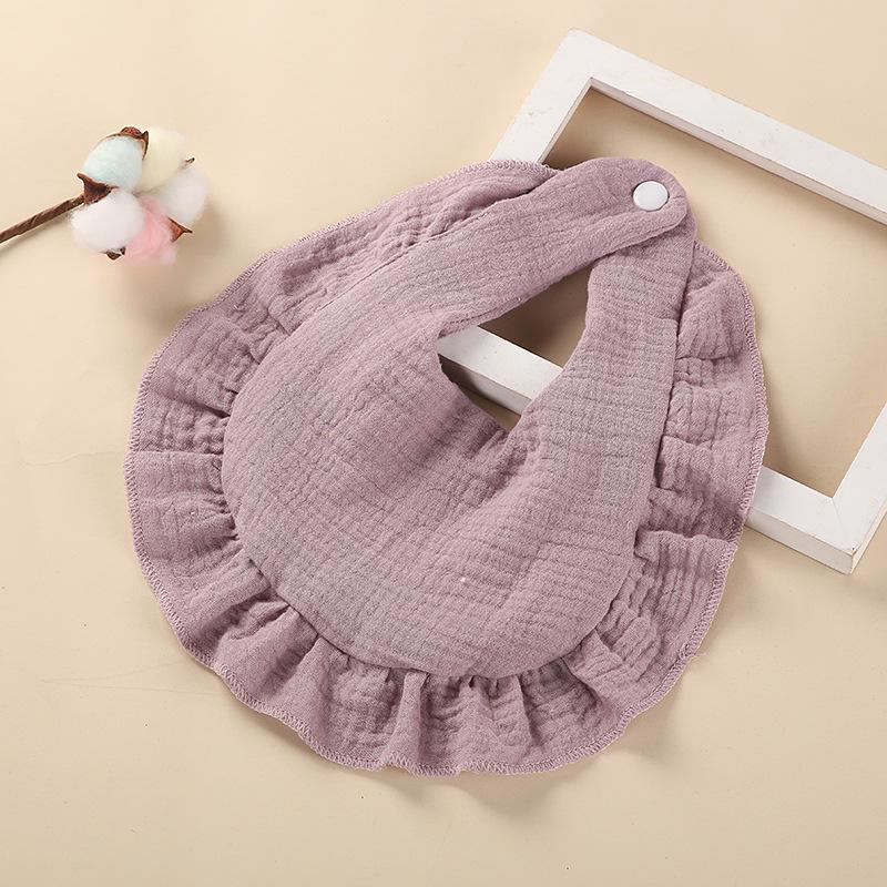 Cherry Rainbow Ruffle Edge Pure Cotton Baby Bib
