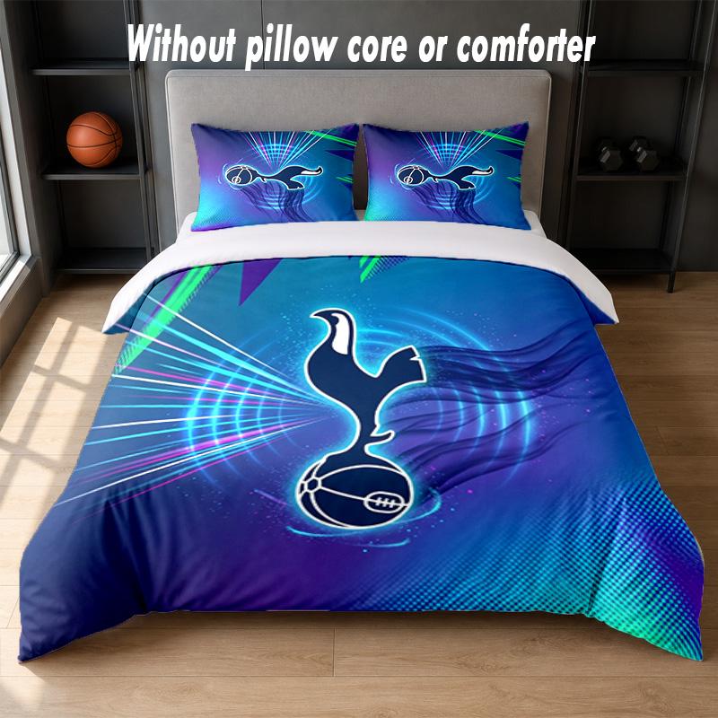 Tottenham Hotspur Design Bed Bedding Set 1 Duvet Cover + 2 Pillowcases Soft Breathable Household Bed Linens