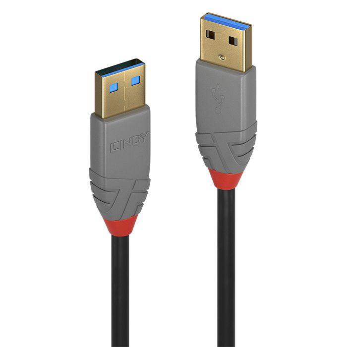 Câble USB LINDY - 0,5m - USB 3.0 (3.1 Gen 1) - Connecteurs Anticorrosion - Noir