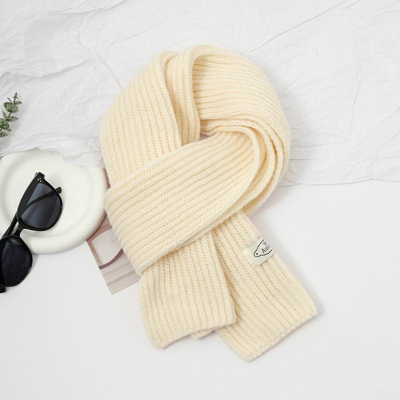 Scarf women's high-end sense autumn and winter new versatile solid color thickened warm wool knitted scarf scarf scarf