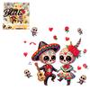 Waterproof Skeleton Art for Windows Halloween Cartoon Couple Window Stickers PVC Day of The Dead Static Decals Traditional Sugar Skull Wall Stickers