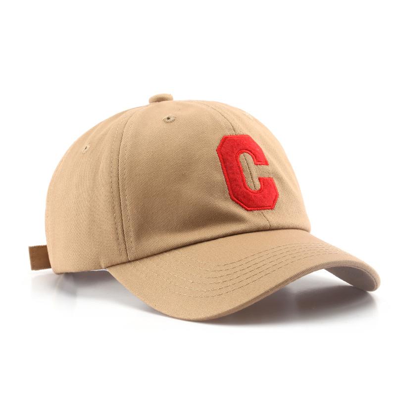 Gorra de béisbol estilo coreano Moda retro Gorra con visera Bordada con letra C grande Visera para protección solar al aire libre Gorro para hombre y mujer