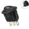 Car On Off Rocker Switch Round Fog Light Lamp Push Button Red Led 12V 20A For Auto Boat Van Truck 23mm 3 Pin