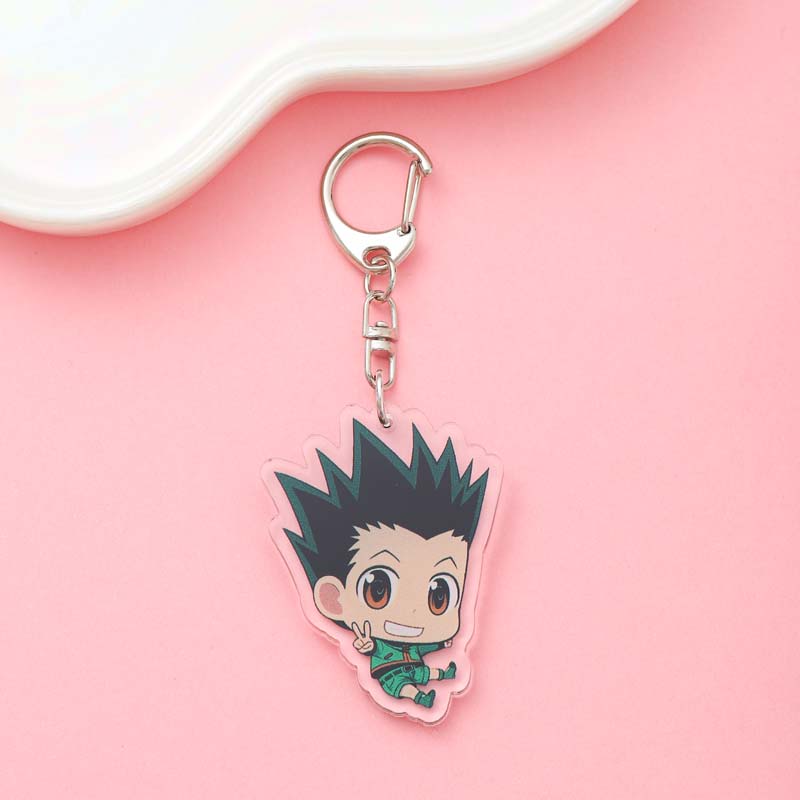 1/6Pcs Anime Figures HUNTER×HUNTER Acrylic Keychain Cute Backpack Pendant Funny Bag Charms Accessories Decoration Holiday Gifts