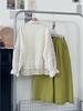 Korean Style Openwork Lace Lapel Blouse - 2025 Spring Women's Loose Fit, Long Sleeve