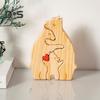 Personalisiertes Bärenpuzzle aus Holz mit 2–7 Familiennamen. Bärenpuzzle aus Holz, Schreibtischfigur, individuelle Skulptur mit Familiennamen für neue Eltern