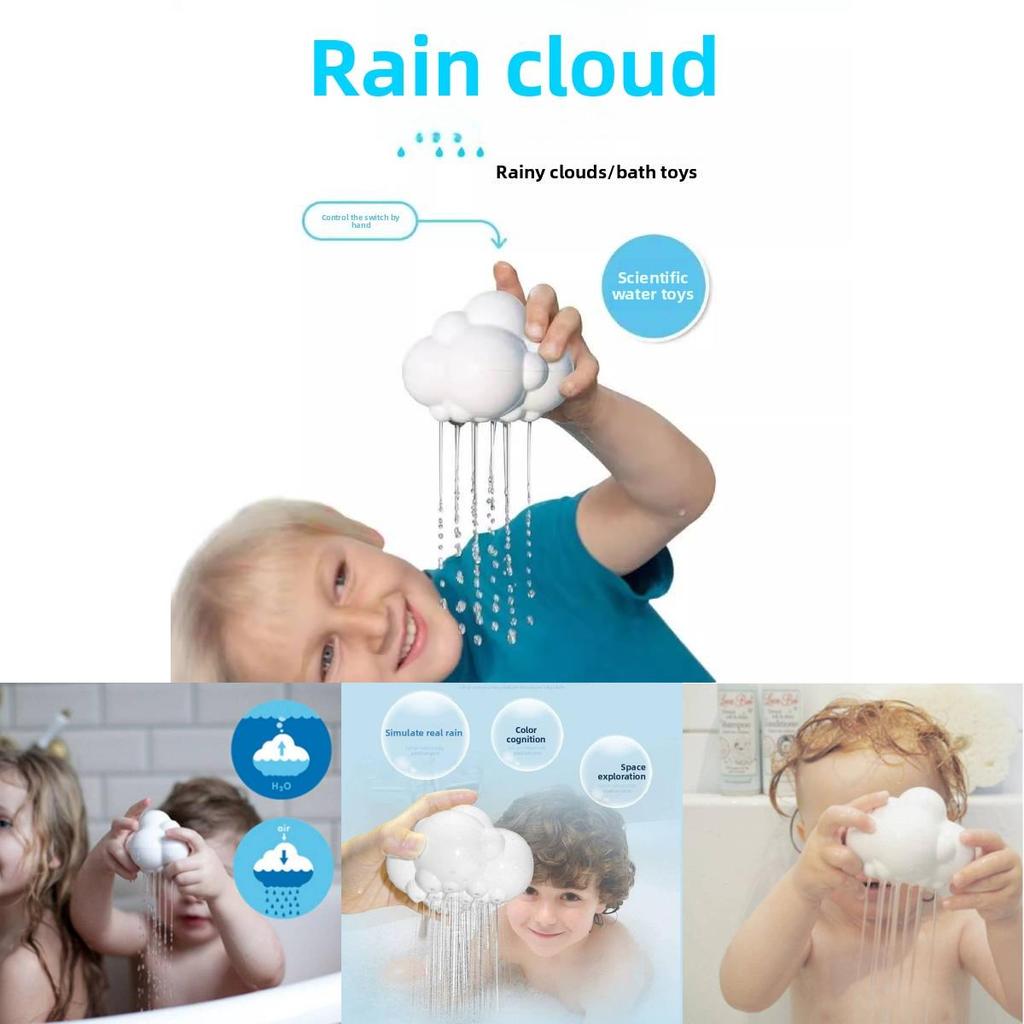 Giocattolo doccia Baby Cloud con effetto pioggia per il bagnetto e il gioco sensoriale.