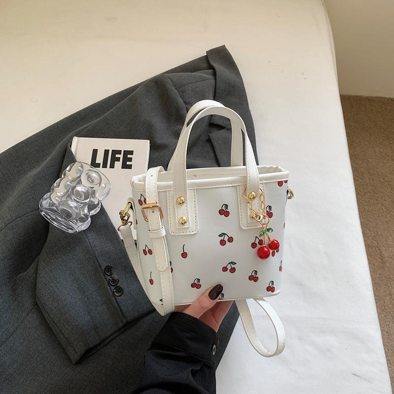 2025 New Cherry Portable Fashion Bag Handbag Large Capacity Cute Shoulder Tote Bucket