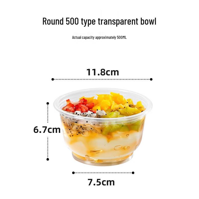 

Temeiju Disposable Round Transparent Plastic Bowls (300-Pack)