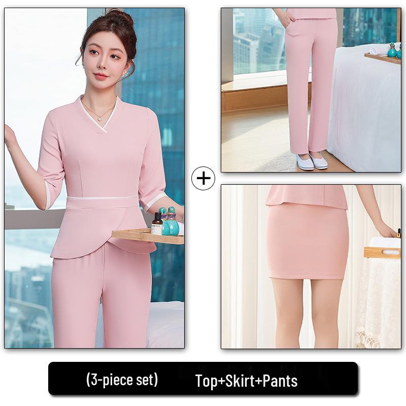Women's High-End Beauty & Spa Technician Workwear Set for Foot Massage and Sauna