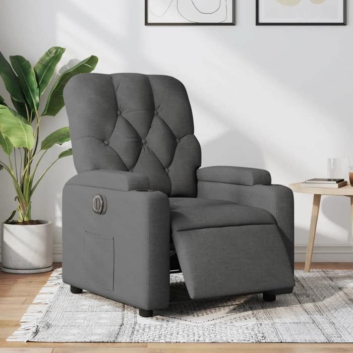 VidaXL Fauteuil Inclinable Électrique, Chaise de Relaxation avec Dossier et Repose-pied Réglables, Siège de Salon, Moderne, 3204687