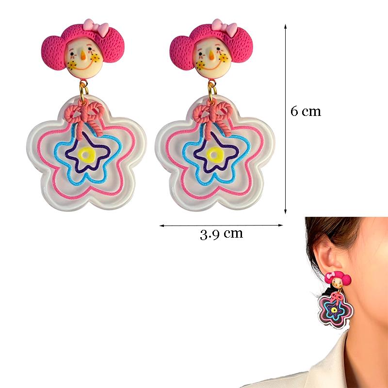 Top Sale Fashion Colourful Dangle Earrings for Women Accessories Stud Earring Pendientes New In Resin Earings