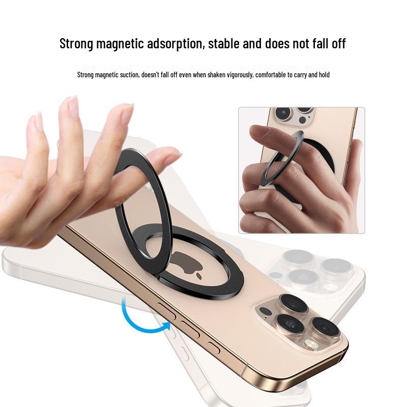 360° Magnetic Foldable Phone Ring Holder - Customizable & Retractable