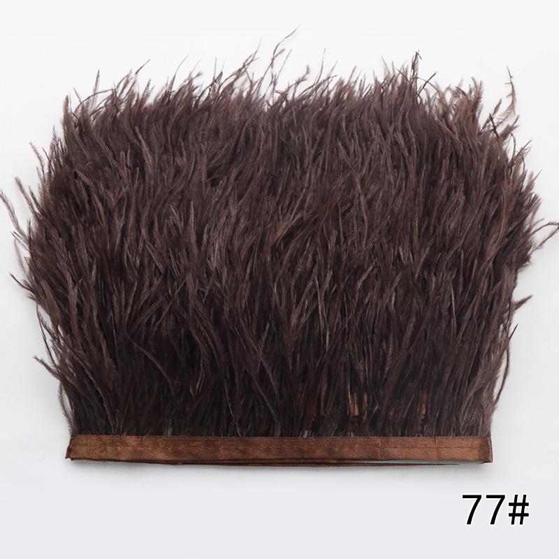 2M Ostrich Feather Cloth Edge 8-10 Cm Cuffs Clothing Skirt Decorative Accessories Color Ostrich Feather Cloth With Feathers
