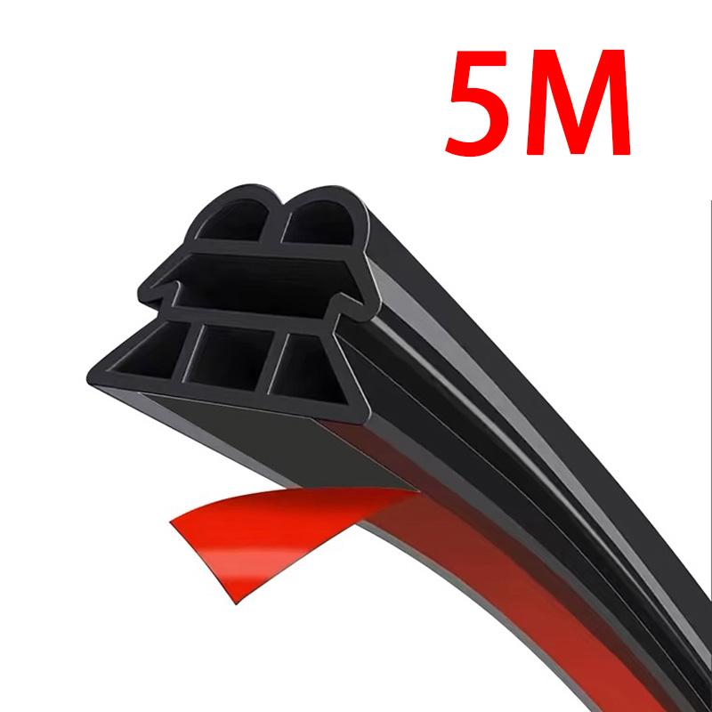 5M/10M  Car Door Rubber Seal Strip 3 Layer Sealing Strip Rubber Seal Protector Car Trunk Hood Sealant Sound Insulation Strip