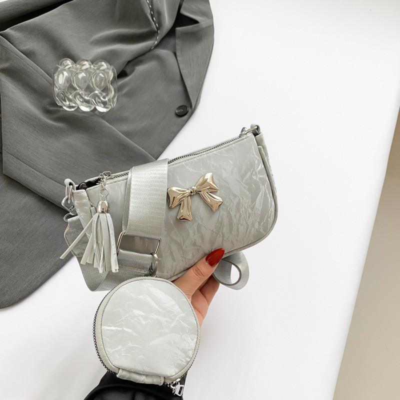 Stylish Trendy Pu Shoulder Bag For Women With Sweet Bowknot In Multiple Colors