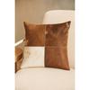 Natural Leather Cowhide Cushion Cover - Handmade Patchwork Pillow | Melbourne Leather Gift For Her Him Birthday Anniversary