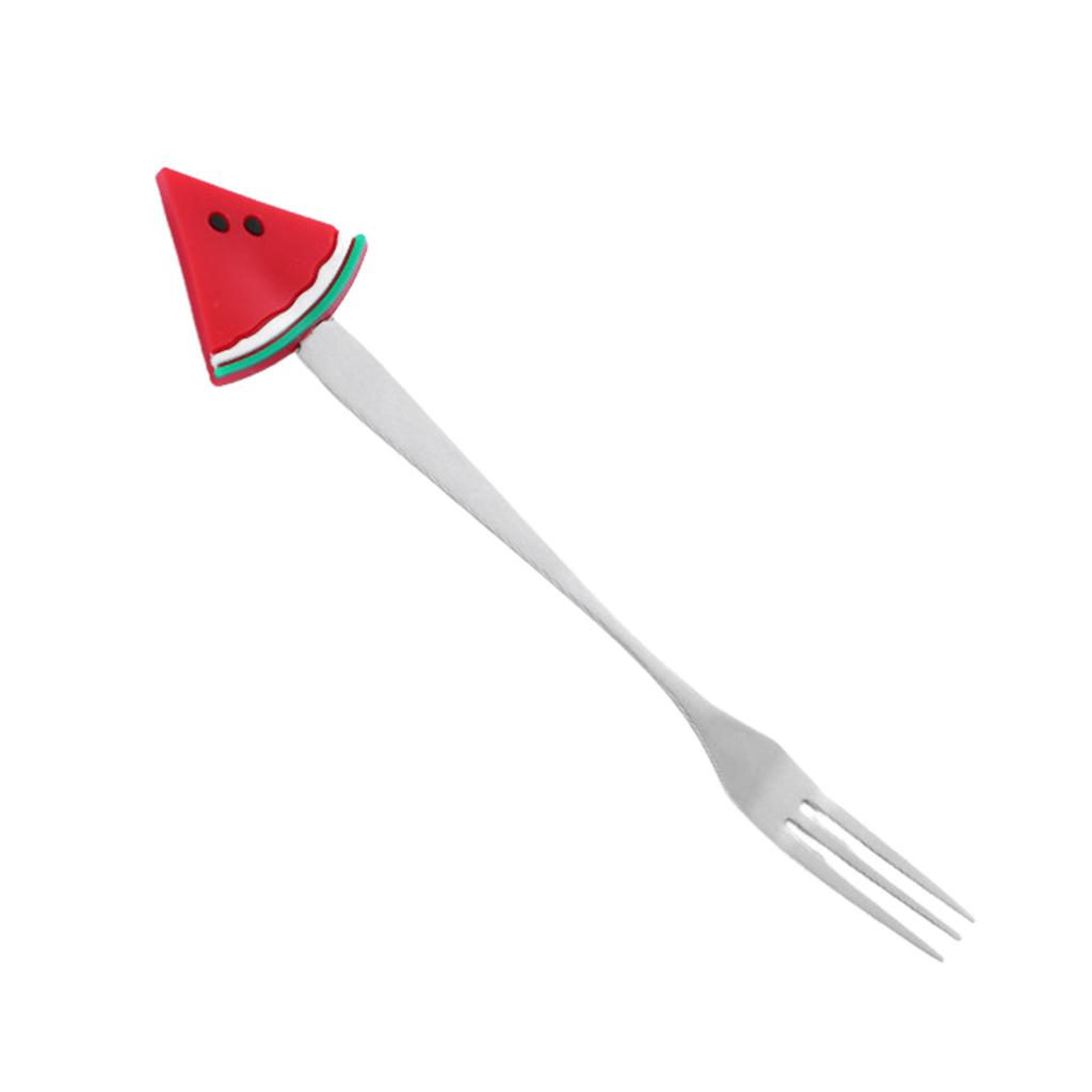 Stainless Steel Dessert Fork with Fruit Design Thickened Handle for Cake and Pastry Use High Durability and Unique Shape