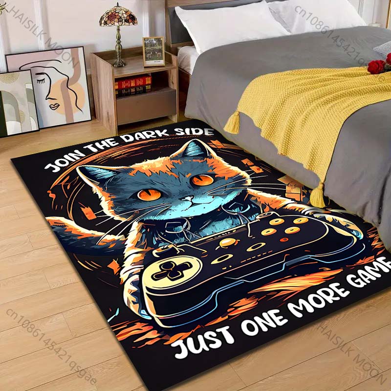 

1PC Cat playing game controller Pattern Rug Carpets for Bedroom Living Room Sofa Mat Creative Door Mat Cloakroom Home Decor 40cm x 60cm