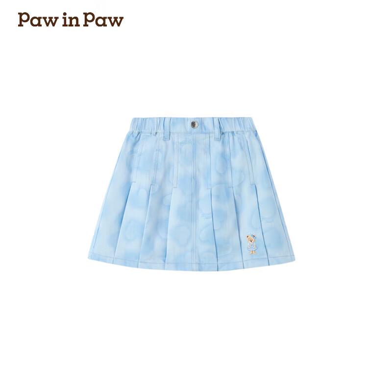 PawinPaw Девичья плиссированная юбка А-силуэта в стиле преппи 140cm