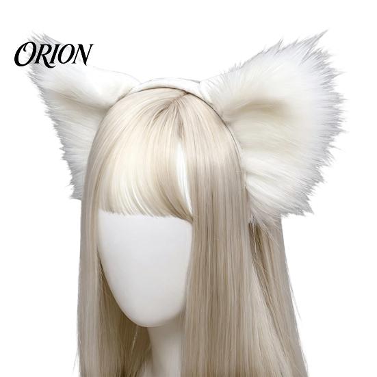 Soft Plush Wolf Ears Fluffy Fox Headband for Costume Party, 3D Ear Realistic Women Hair Accessories, Decorative Hairband Girls Party Dress Up