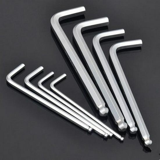 Extra Long Ball Head Hex Key Wrench, L-Shaped, 10-60mm, Industrial-Grade