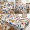 1 Stück, Runde und rechteckige Tischdecke, Tischdecke mit Schmetterlingsmotiv, Schmetterlings-Tischdecke für Damen-Geburtstagsfeier