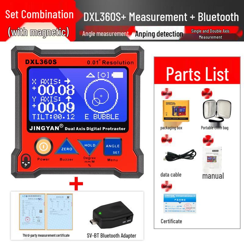 Jingyan DXL360S High-Precision Digital Dual-Axis Electronic Level with Lithium Battery