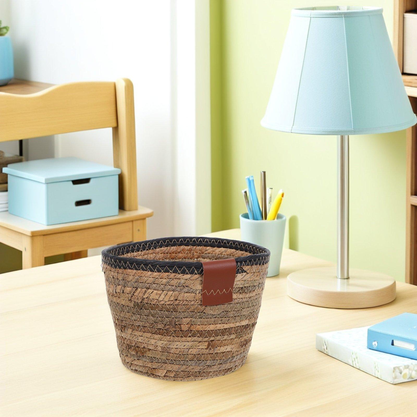 

Woven Rope Storage Basket Handmade Weave Storage Bin For Sundries Toys Versatile Nursery Laundry Organizer For Bathroom Room 21x21x15cm