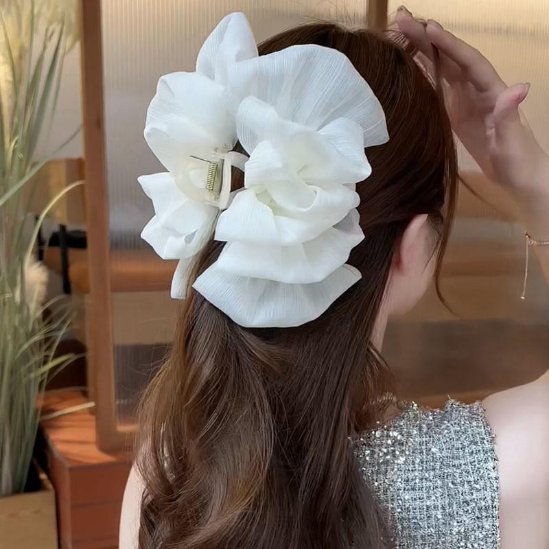 

Шифоновые Длинные Ленты Банты Заколки Клипсы для Волос Женские Девичьи Большой Бант Держатель для Хвоста Зажим Краб Заколка Аксессуары для Волос Новые