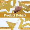 28PCS Gold Hanging Stars Decorations Glitter Cutouts with 7 Sizes Star Wall Decorations Double Sided Hanging Yard Decor for Party Wall Decor