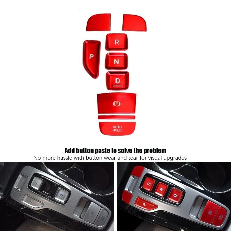 A87Q-Car Shift Panel Button Sticker Central Control Panel Button Decoration Cover for Hyundai Tucson   Silver
