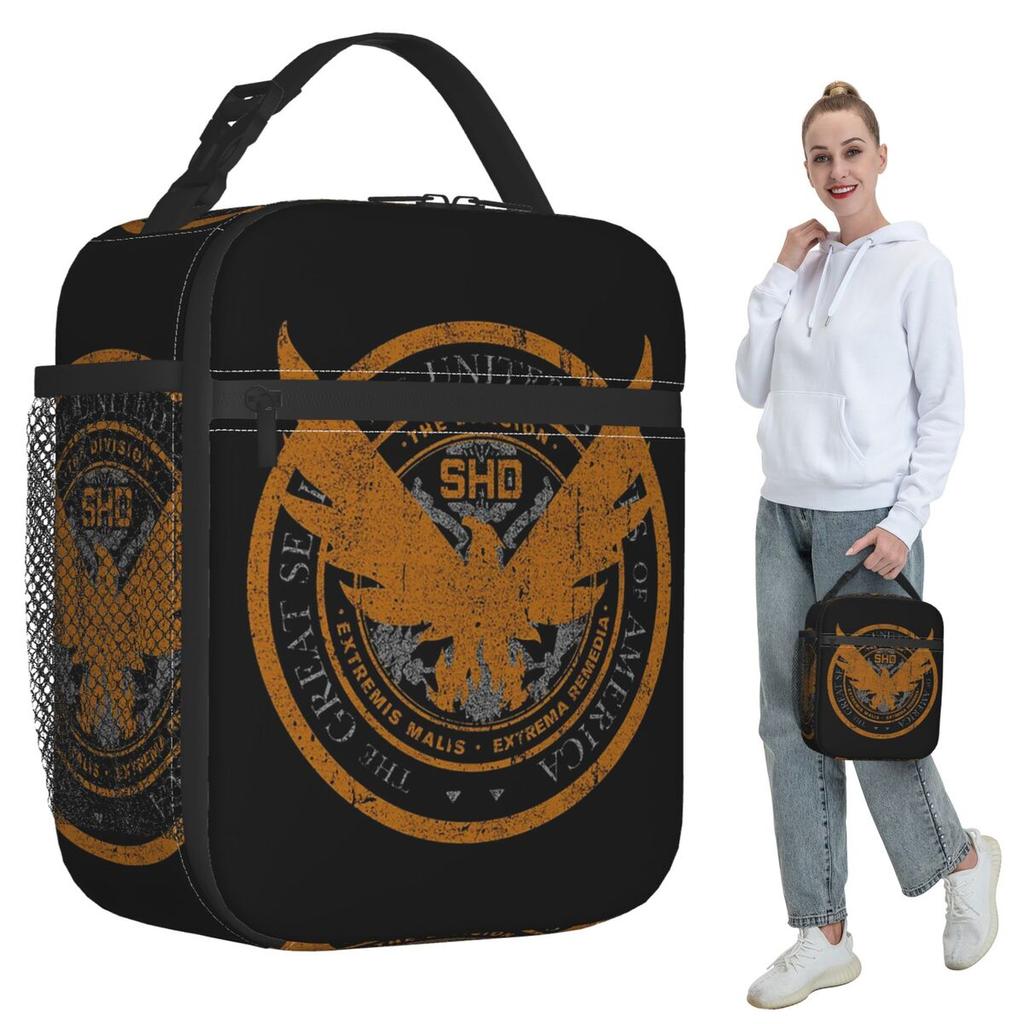 Game Tom Clancys The Division SHD Seal Insulated Lunch Bag for Kids School Cooler Thermal Food Box Tote Lunch Boxes Container