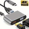 SUNROZ HDMI and VGA Adapter with Type-C Adapter Hub for USB-C To TV and Projector Cable for TV 4K (A486590)