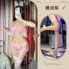 Night listening fragrance lingerie women's sexy lace three-point pajamas mesh open crotch free perspective set